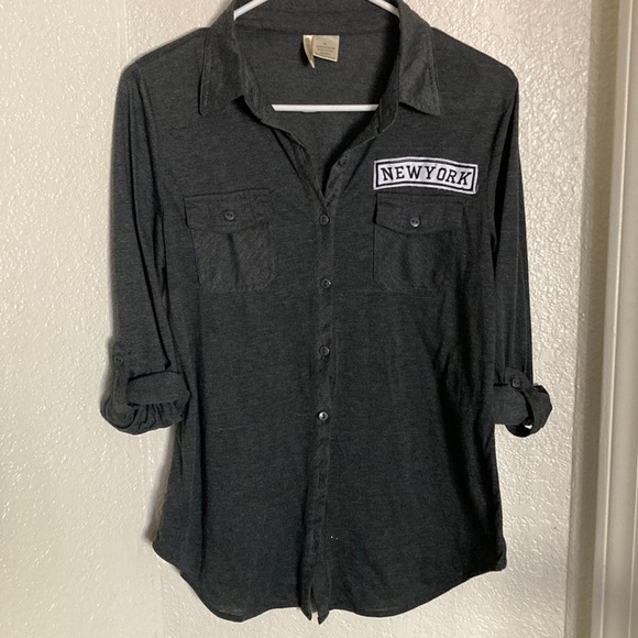 Womens Blouse Dark Gray Passport Medium - Picture 1 of 3